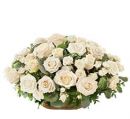 COUSSIN ROND DE ROSES BLANCHES, ref CRRB 03